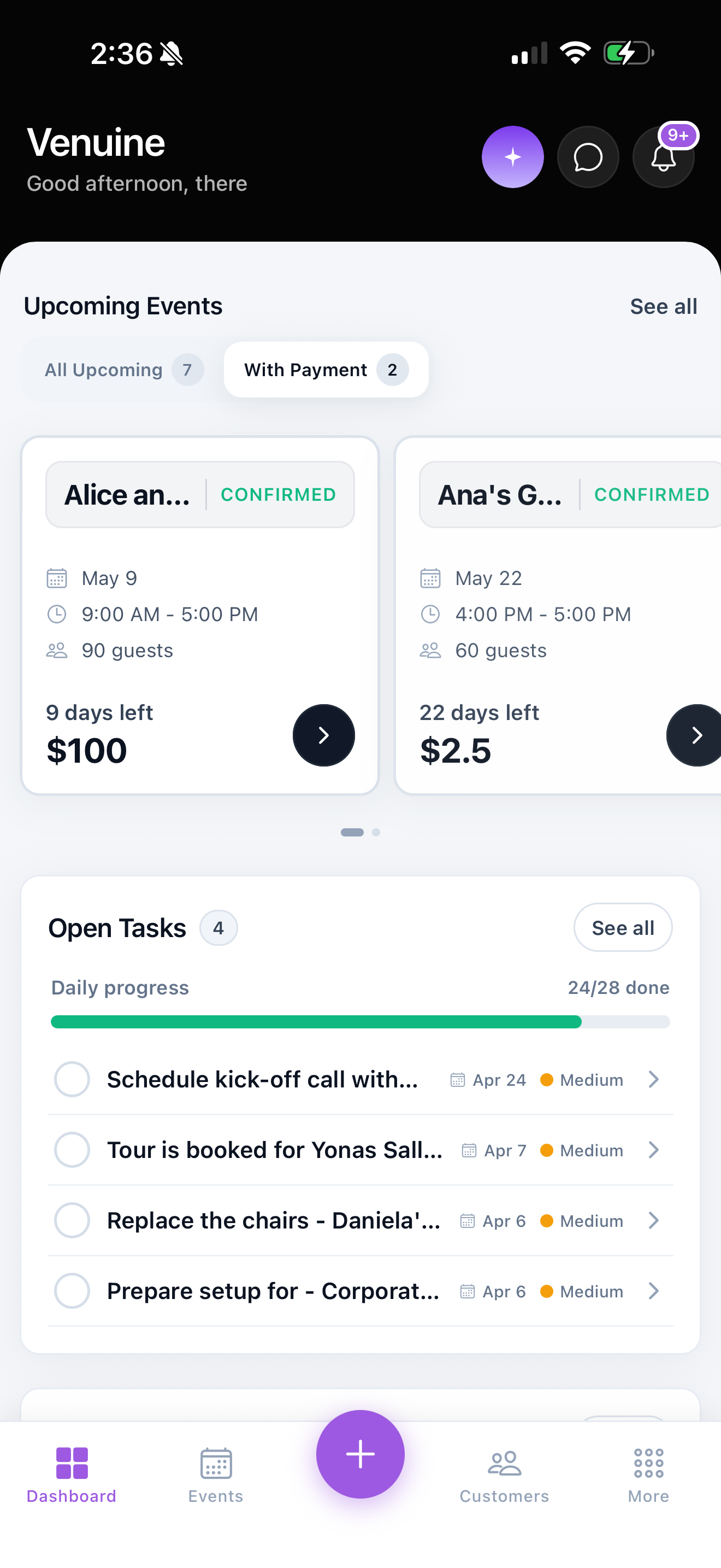 Operations mobile dashboard